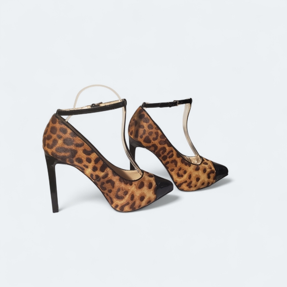 Nine West Brown and Black Stiletto Heels with Leopard Print Size 6